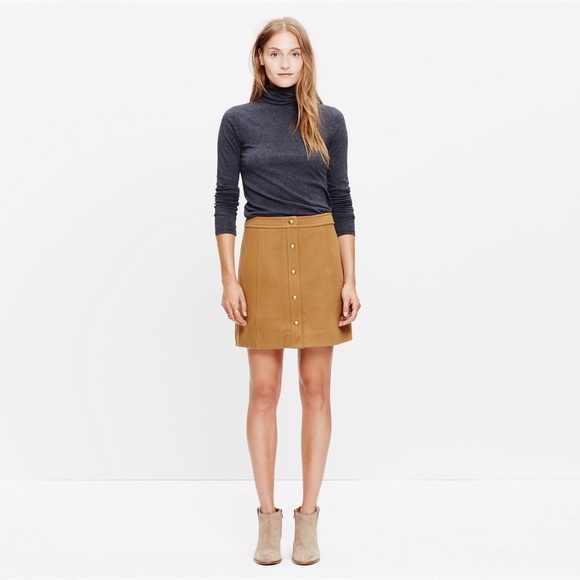 Madewell Dresses & Skirts - Madewell brown snap button up mini skirt $118